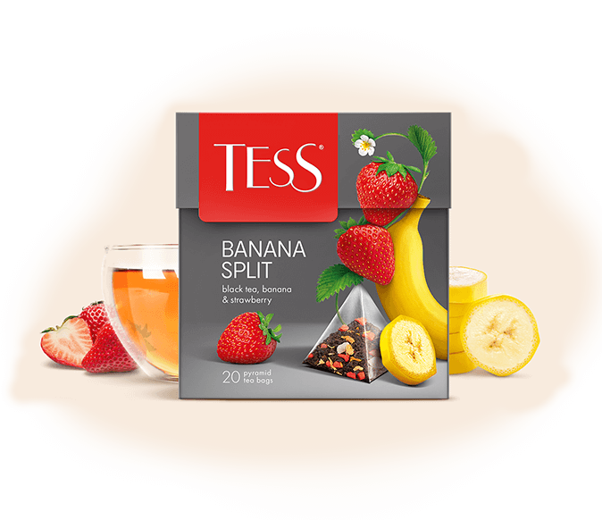 Чай Tess Banana Split, черный фруктовый, 20 пирамидок